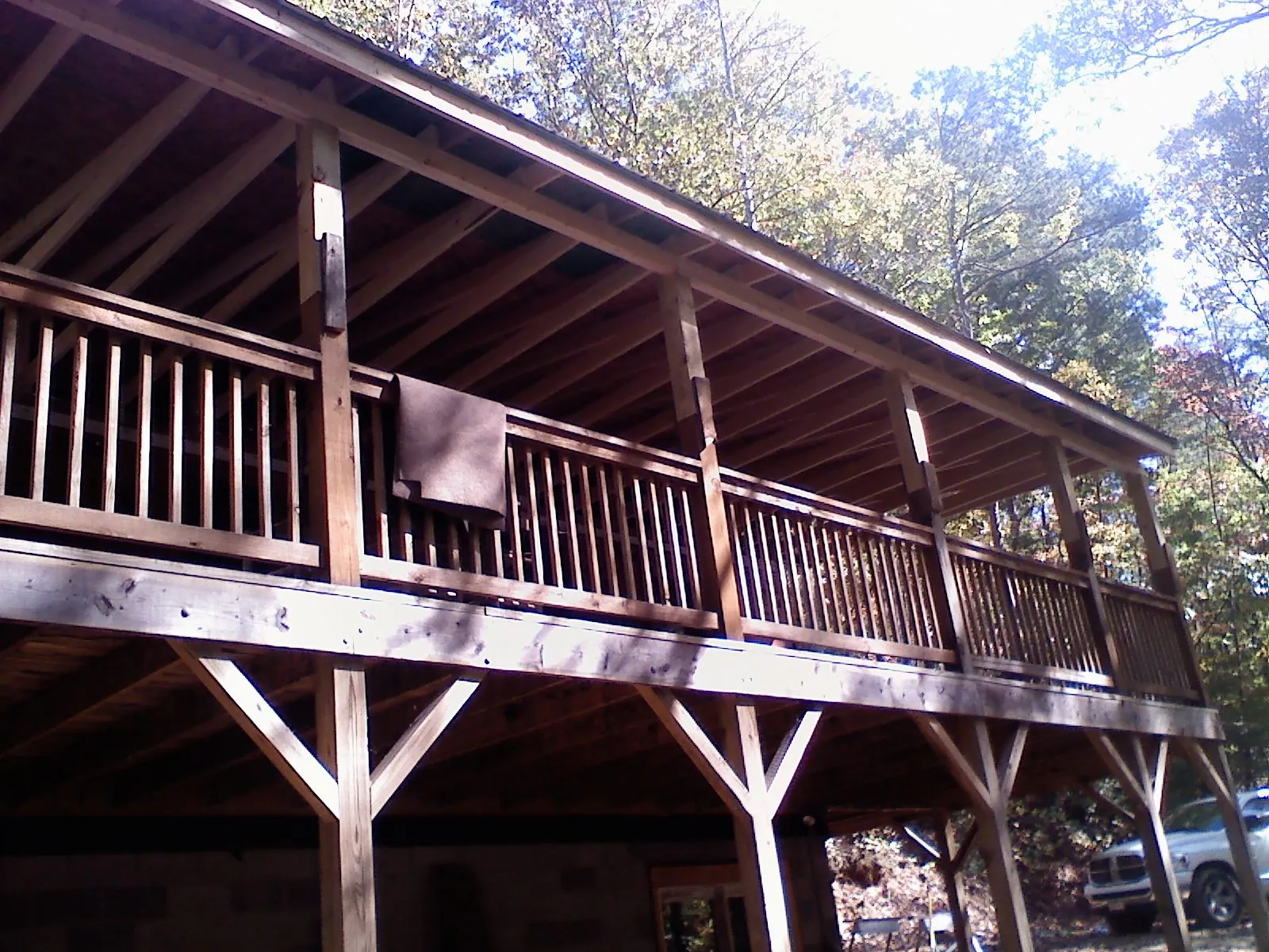 Timber framing under a new elevated porch and deck — Roof Leak Repair in Palo Cedro by Roofing Brothers